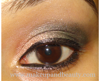 Golden Green Smokey Eye Makeup