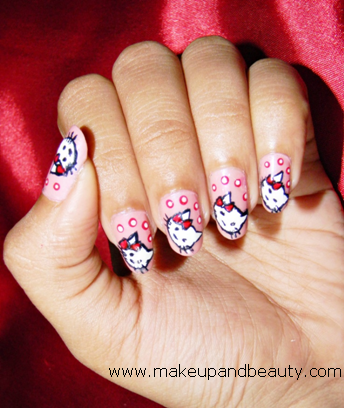 hello kitty nails. Hello Kitty Nail Art Tutorial