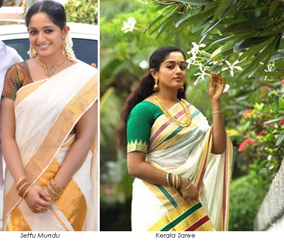 Traditionally women in Kerala used to wear a two piece cloth named 'settu 