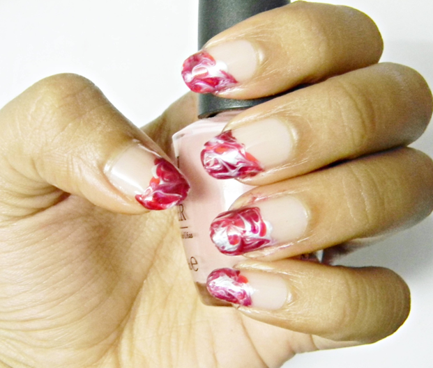 valentine nail designs. Tutorial 2: Red and white Nail
