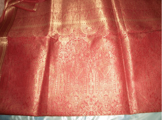 light pink silk saree.
