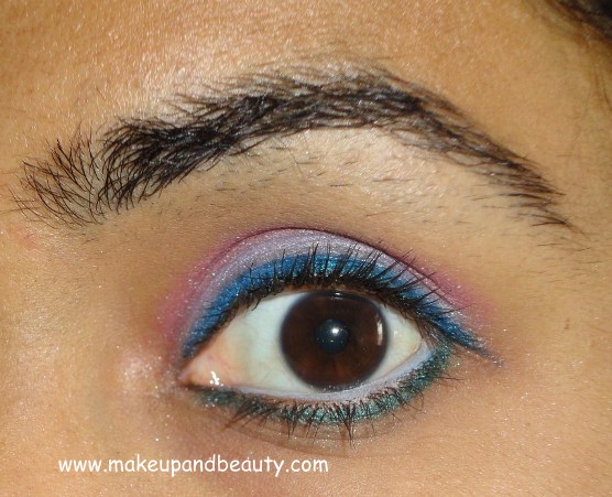 Blue Pink Eye Makeup Look