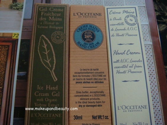 L'occitane hand creams 