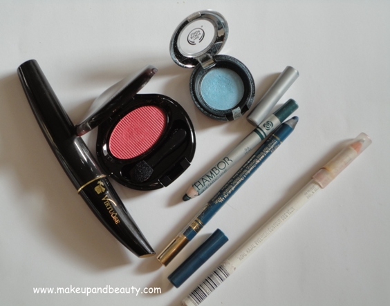 Products used for Blue pink Eye Makeup 