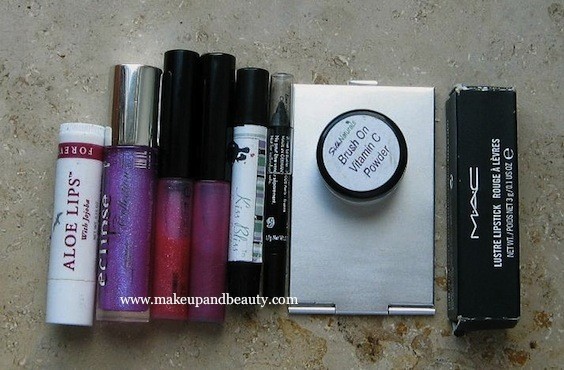 Makeup bag contents