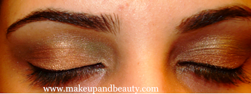 Golden Green Eye Makeup