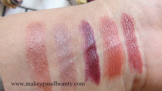 Lotus Herbals Pure Color Lipstick Swatches