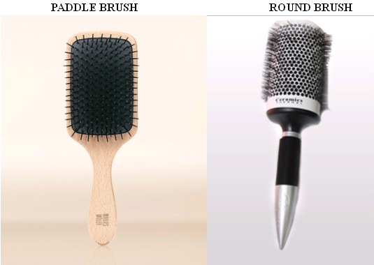 paddle brush and round brush