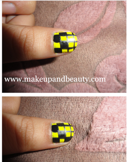 Checkered nail art 