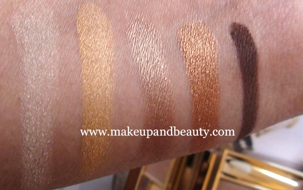 Estee Lauder Pure Color Five Color EyeShadow Palette in Extravagant Gold swatches 1