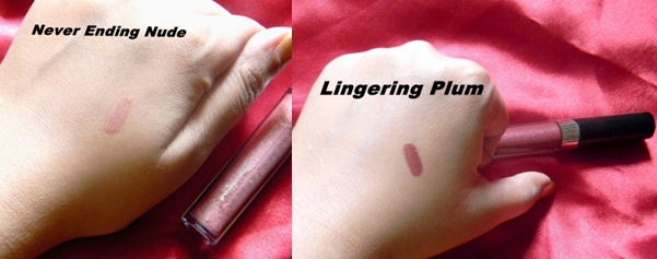 never ending nude & lingering plum swatches