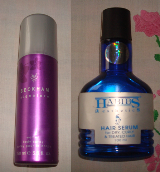 beckham women body spray habibs hair serum