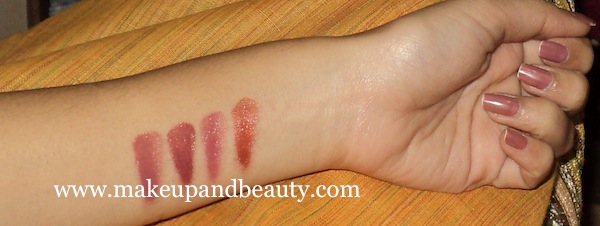 swatches of lip color