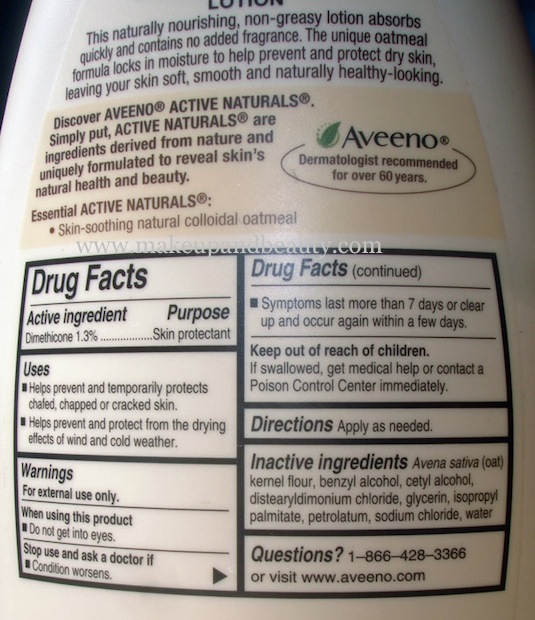  Back of bottle listing ingredients, product info