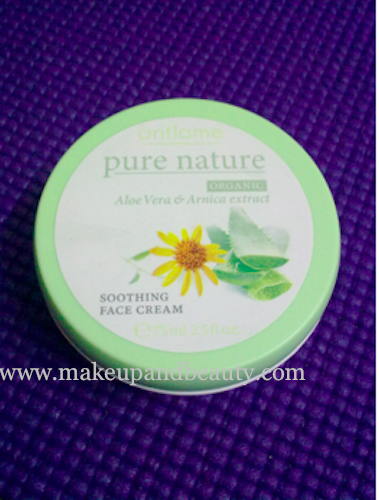 Oriflame Aloe Vera Arnica Extract Soothing Face Cream