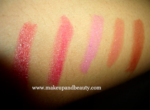 Oriflame-lipstick swatches
