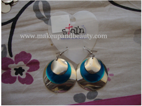 gold blue earrings