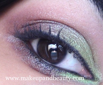 green eye makeup using lakme eye quartet botanica