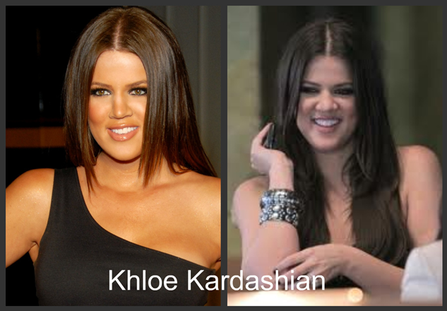 middle part hairstyle khloe kardashian