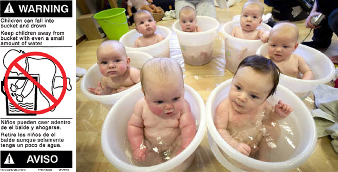 baby drowning bucket