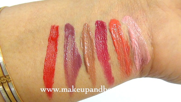 mac peacocoky lip colour swatches 