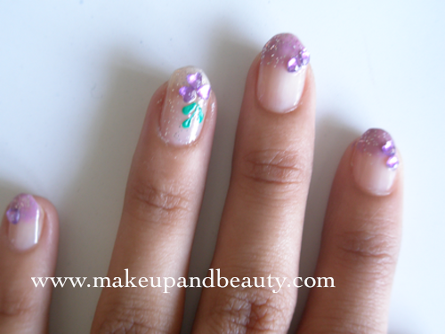 purple nail art design