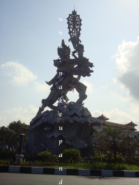 Bhima statue at a junction in Denpasar.