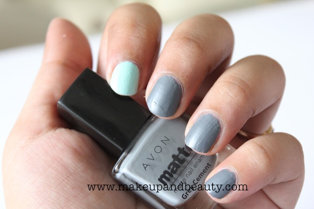 Avon Matte Nail Paint Grey Cement NOTD - Indian Makeup and Beauty Blog