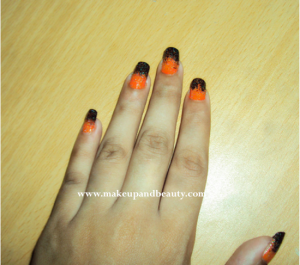 orange black nail art
