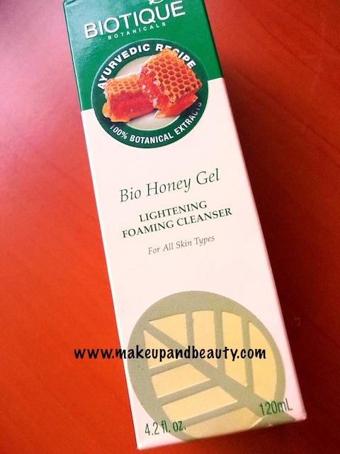 Biotique honey gel lightening foaming cleanser review
