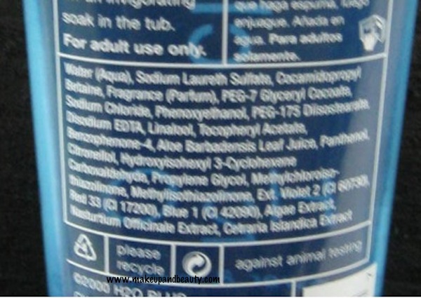 H2O Plus Clearwater Bath Shower Gel ingredients