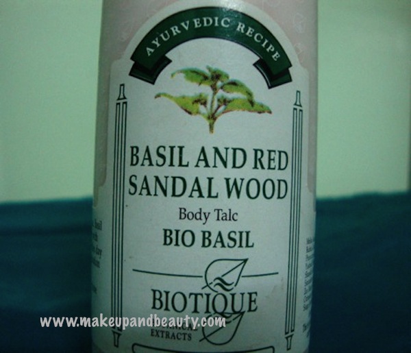 biotique basil red sandalwood body talc review