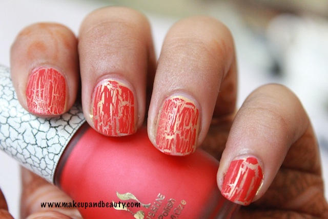 red Crackling Nail Paint