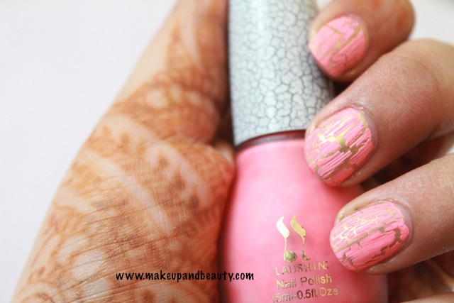 Pink Crackling nail Paint