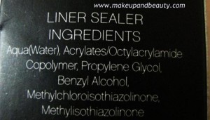 Liner Sealer Ingredients