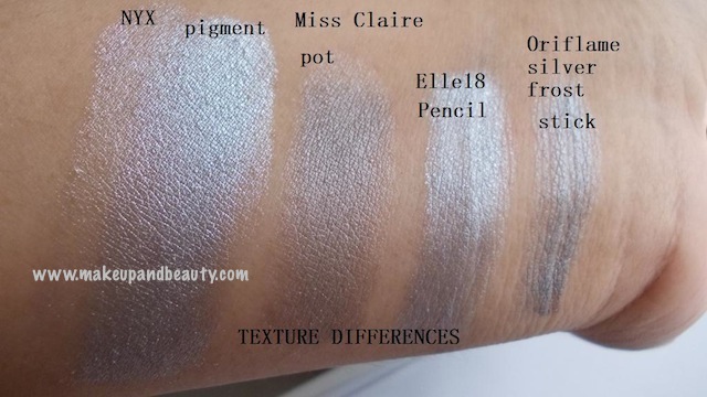 NYX silver pearl swatch