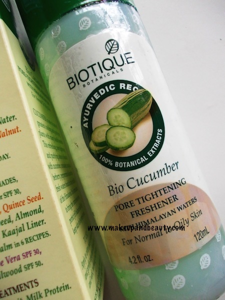 biotique bio cucumber pore tightening freshner