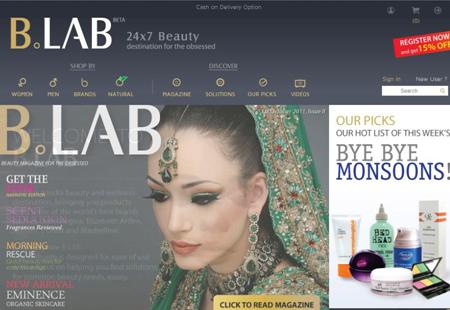 Online shopping experience with B. LAB