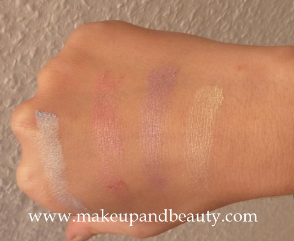 swatches of eyeshadow