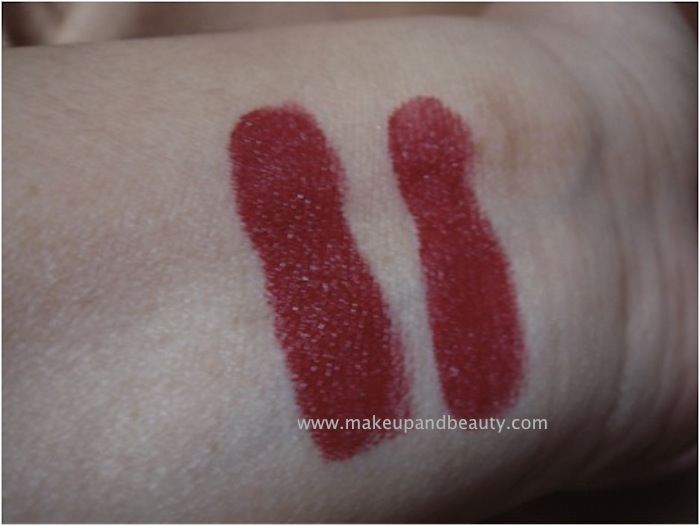 red lipstick swatches
