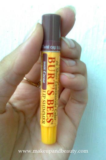 Burt's Bees Lip Shimmer in shade Cocoa Review