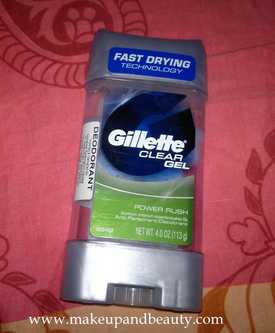Gillette Clear Gel Power Rush Deodorant with Fast Drying Technology