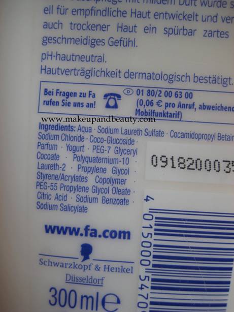 Fa Yoghurt Sensitive Body Wash Review
