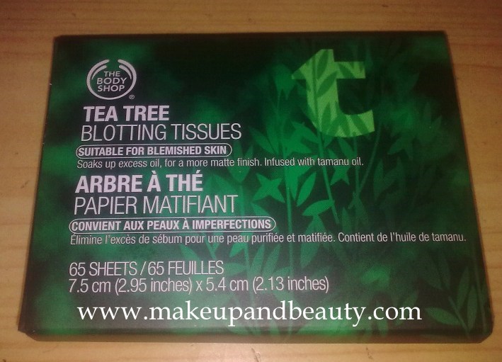 The Body Shop Blotting Tissues in Tea Tree and Lavender