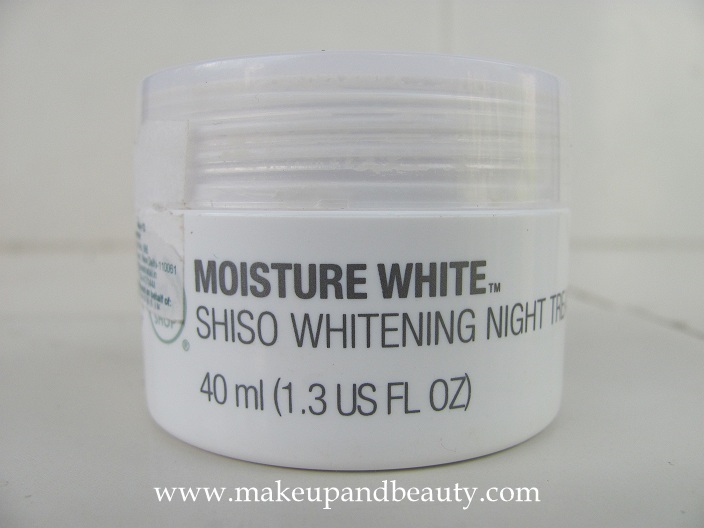 The Body Shop Moisture White Shiso Whitening Night Treatment Review