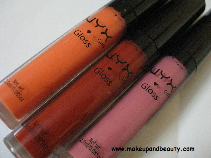 NYX Round Gloss True Red Apricot Pinky Natural Review Photos Swatches