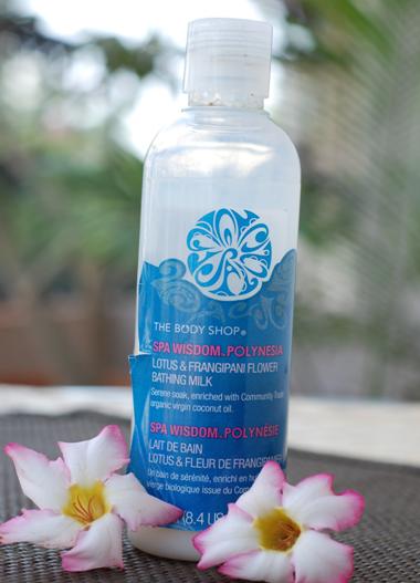 The Body Shop Spa Wisdom Polynesia Lotus and Frangipani Flower Bathing Milk