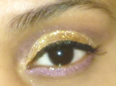 Gold and Lilac Glittery Subtle Eye Makeup Tutorial