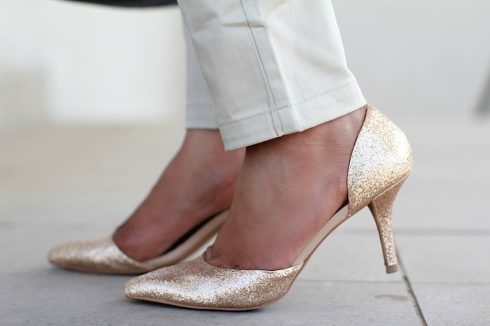 zara golden court shoes