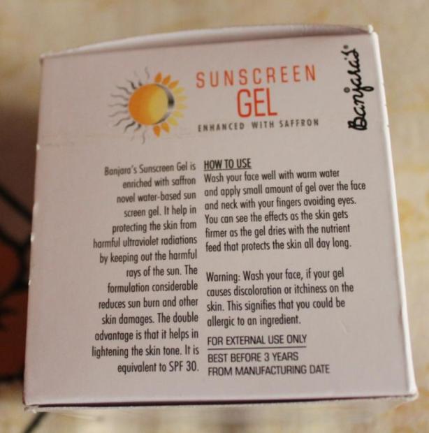 sunscreen gel